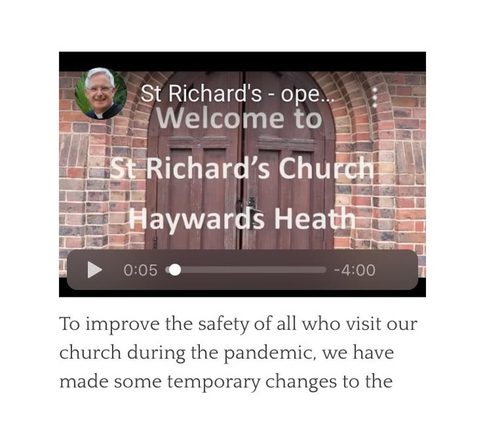 Changes to church during covid19 News St Richard's Parish Church