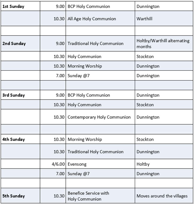 Our Weekly Services