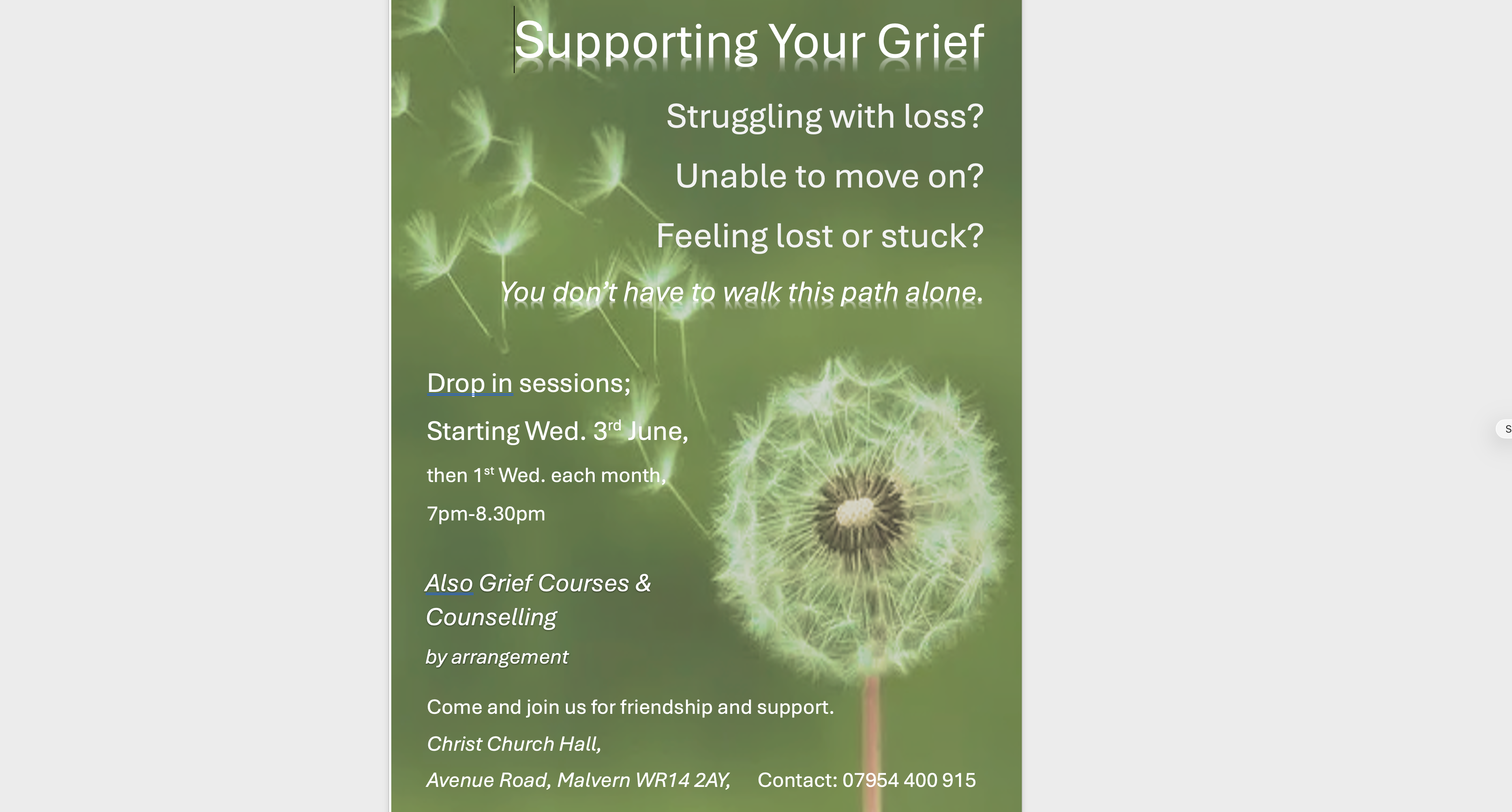 A new venture in the Church Hall